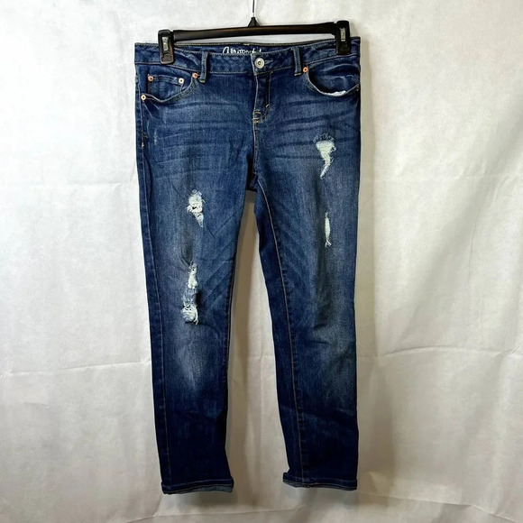 Aeropostale Bayla‎ Mid Wash Destructed Skinny Jean Size 8R - Picture 8 of 8